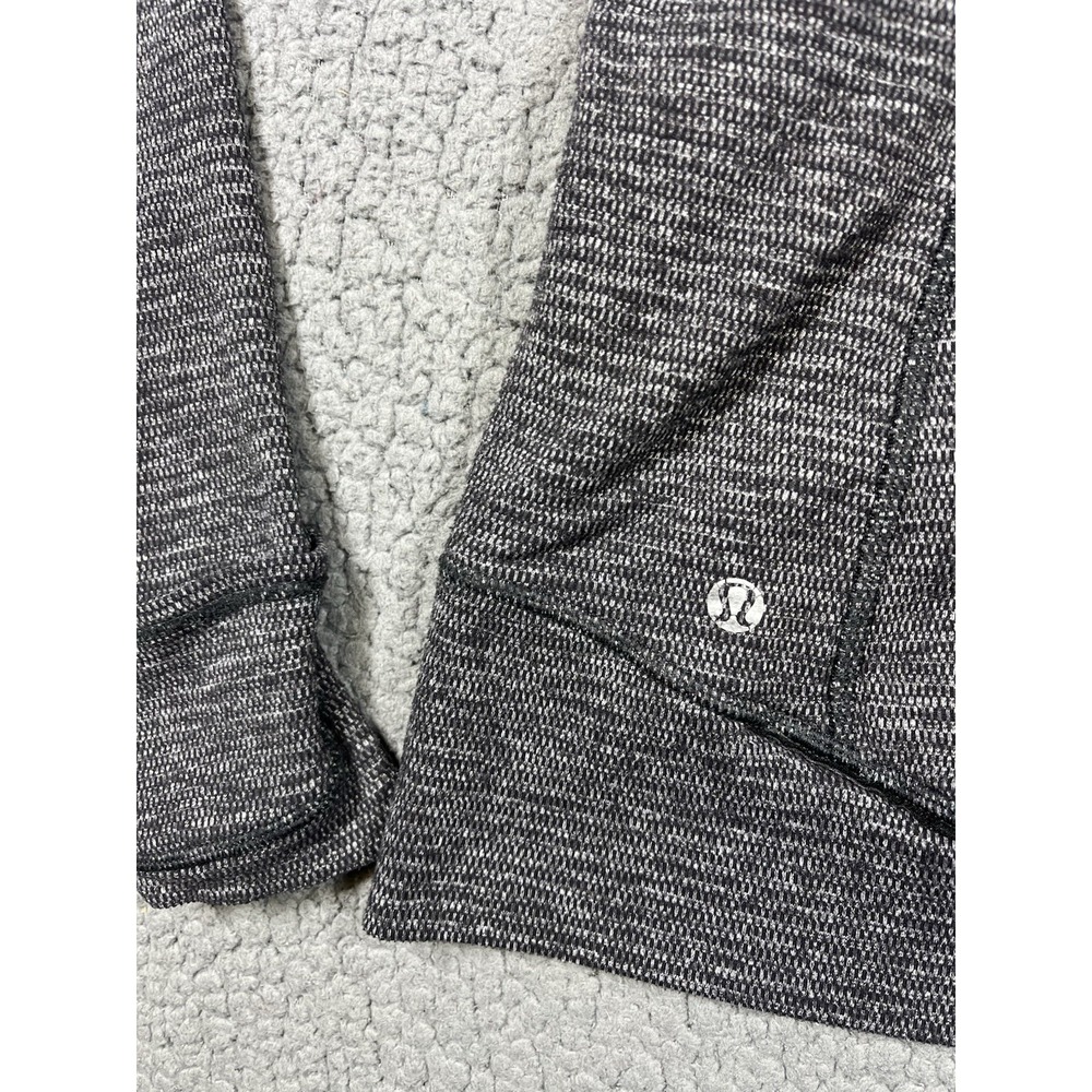 Lululemon Women's 4 Think Fast 1/4 Zip Pullover Heathered Herringbone Black Gray - Picture 6 of 10